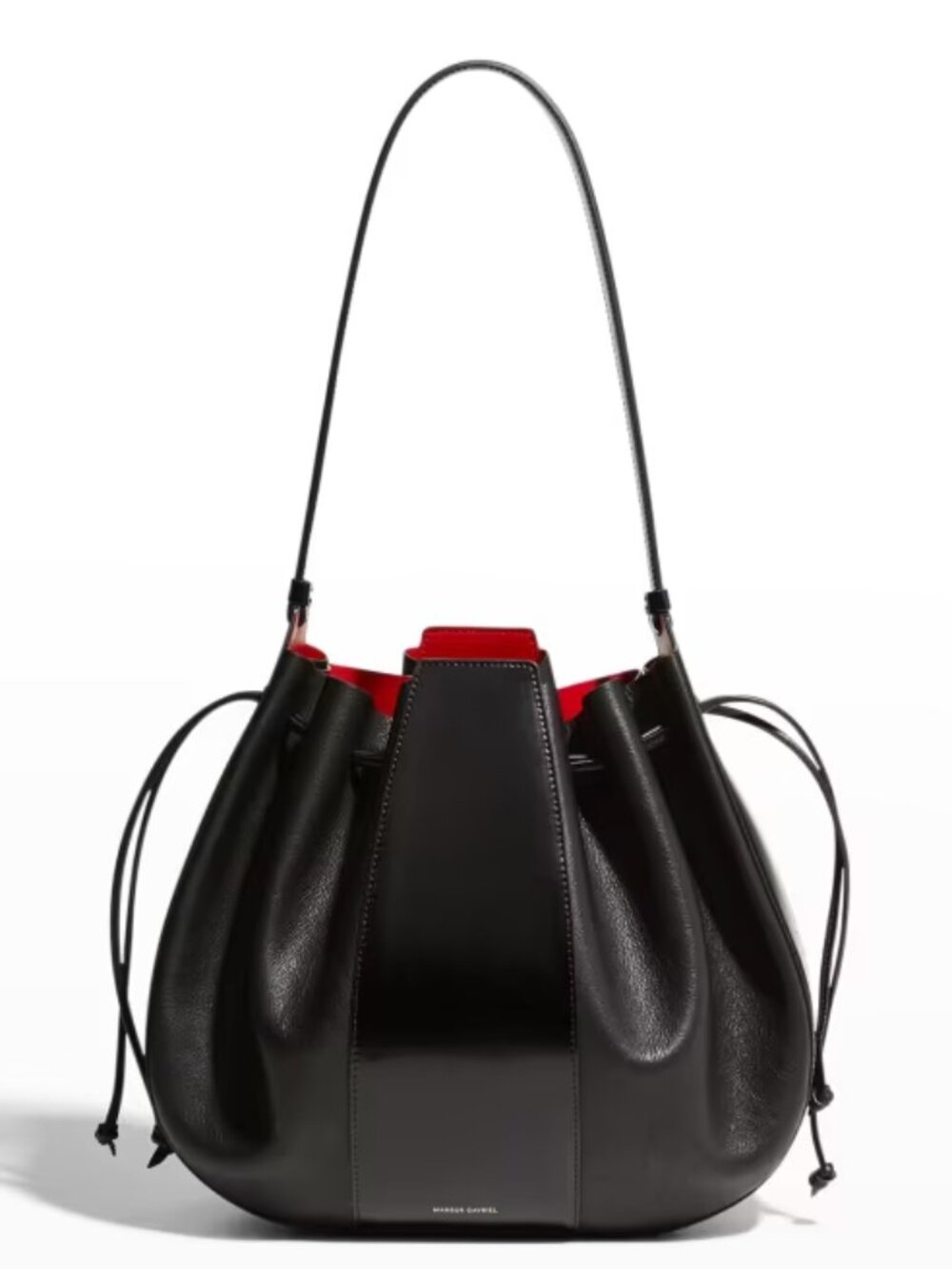 Mansur Gavriel Lillium Black Leather Drawstring Shoulder Bag